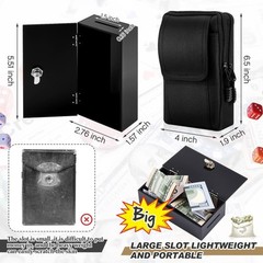 Extra Large Acrylic Box Winners Bank Portable Cash Box with 2 Keys Pocket Siz…