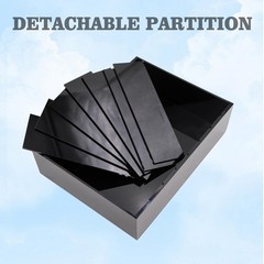 Money Organizer for Cash, 8 Compartment Black Acrylic Money Holder, Cash Tray…