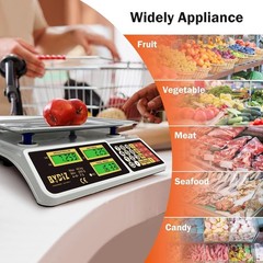 BYDIZ Digital Commercial Price Computing Scale 88lb/40kg, Dual LCD Displays