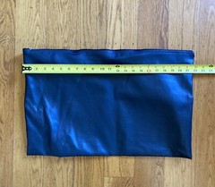 Large Currency Bank Deposit Bag Vinyl Zipper Bag 21.5 in x 14 in Navy Blue