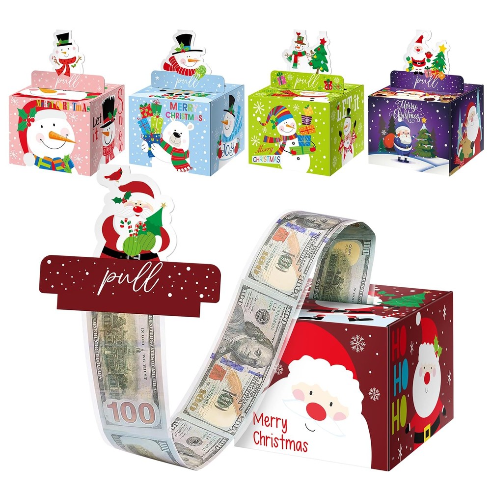 5PCS Christmas Surprise Money Box Cash Gift Card Holder 250 Bags