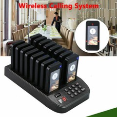 Restaurant Pager Calling Button Keypad+16 Receiver Wireless Paging Queue System