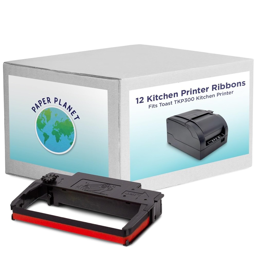 Red and Black Ink Printer Ribbons for Toast TKP300 Kitchen Printer by Paper P…