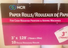 NCR 997032 Pack of 10 rolls 3″ 1-ply Cash Register Receipt Paper Citizen Sharp