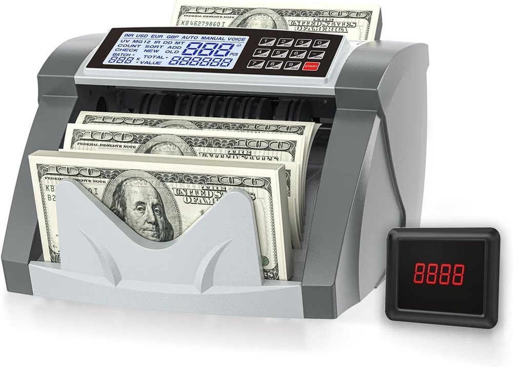 Money Counter Machine Pro 2.0 Dual-Motor, Dollar Euro MT/UV/MG/IR/DD/DBL/HLF/CHN