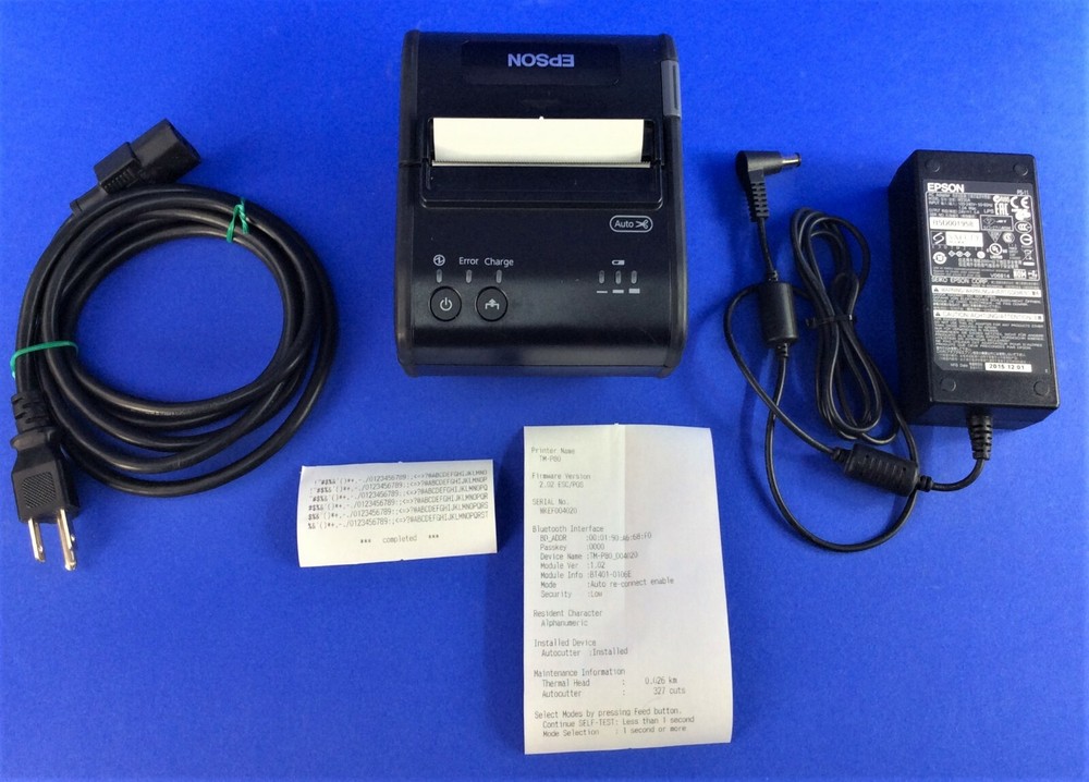 Epson TM-P80 Model M316D WiFi Thermal Printer w/Power adapter, AC Cord & Battery