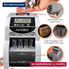 Nadex S180 Digital Coin Sorter and Counter – Displays Total and Denomination Val