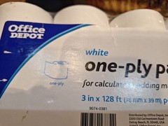 1-Ply Paper Rolls 3in. x 128ft White Pack of 10 Item 109023 New