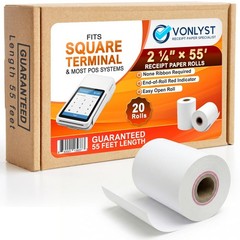 Thermal Receipt Paper Rolls 2 1/4″ x 55′ – BPA Free for POS Printers, 20 Pack