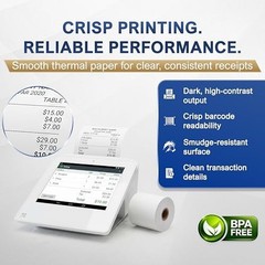 Thermal Receipt Paper Rolls 2 1/4” x 80’ BPA Free for POS & Credit Card Machines