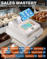 Electronic POS Cash Register with Drawer – PYY 48-Key Dual Display Retail System