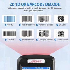 1D 2D Portable Inventory Scanner,JRHC Collector Counter 2.4G Wireless
