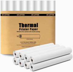 8 Rolls Thermal Paper 8.5’’ X 11’’ White for Thermal Printer, Rolls for A285M