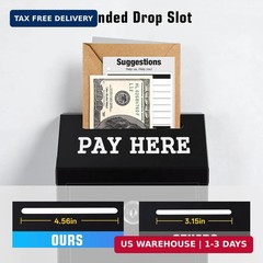Sumerfnt Locking Cash Box with Slot, Metal Money Donation Box with Lock and 4 Ke