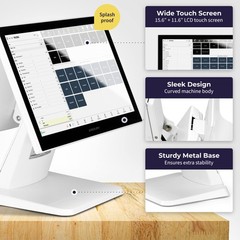 Retail and Restaurant POS Terminal Machine for Business, White, Hardware Only