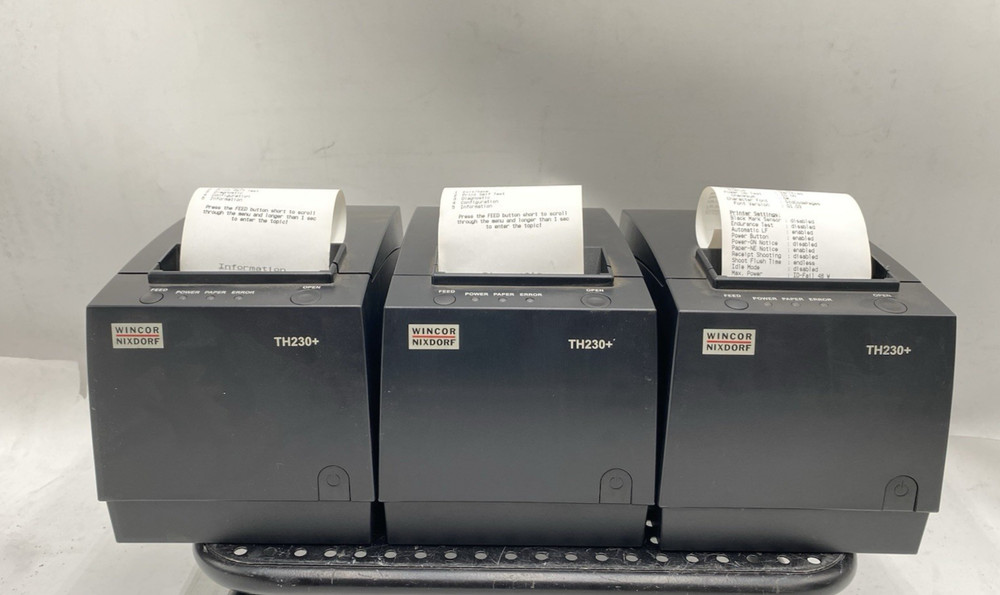 LOT OF 3 Wincor Nixdorf TH230+ Thermal Receipt Printer TESTED WORKS / NO PWR AC