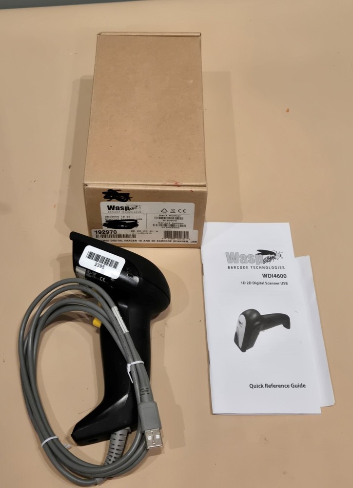 Wasp WDI4600 2D Barcode Scanner USB Open Box Kit Commercial POS Retail $300+