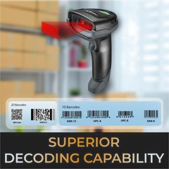 Adesso Wireless/Bluetooth/Wired 2D Barcode Scanner with Charging Cradle