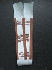 2 – Brown $5,000 Cash Money Self-Sealing Straps Currency Bands