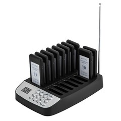 Restaurant Wireless Guest Paging System 10Beepers Queuing Calling Pagers w/Light