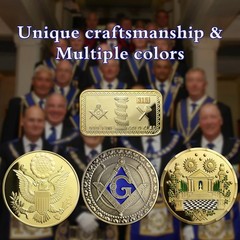 9pcs Masonic Challenge Coin Set United States Freemason Coins1