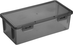 Hipiwe Plastic Cash Box with Lid Black Currency Tray Rectangular Money Organizer