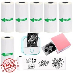 SZMILAIDUO 6 Rolls White Thermal Paper, 53x28mm T02/M02