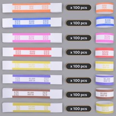 800 Money Bands for Cash – Self-Adhesive Currency Straps, 8 Colors, Organize Bil