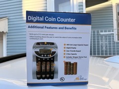 Royal Sovereign FS-2D Digital Coin Counter Anti-Jam 400 Capacity 312 Coins/Min