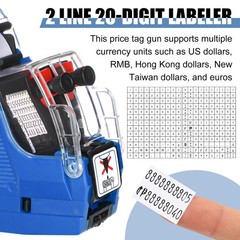 3 Set Price Gun 2 Line Labeler with 10000 Blank White Labels 3 Ink Rolls Kit,…