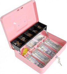 Locking Cash Box with Key Lock and Money Tray, Money Box, Lock Safe Box, Cash…