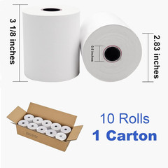 SJPACK Thermal Paper 3 1/8 X 230Ft Pos Receipt Paper, 10 Rolls Cash Register Rol