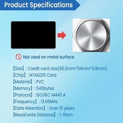 10pcs Compatible with NTAG215 NFC Cards Programmable Business Cards Rewritabl…