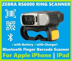 Zebra RS6000 Bluetooth Finger Barcode Scanner 2D/1D/QR FOR iPhone + iPad!🔥⚡🍎