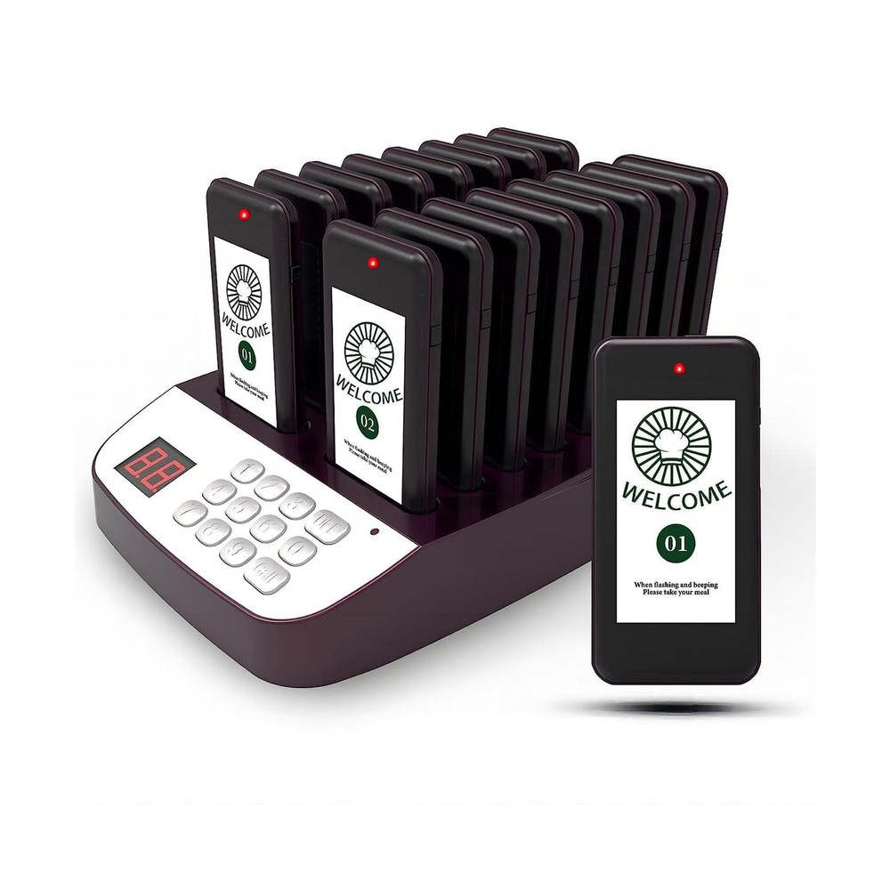 Restaurant Pager System,16 Pagers for Restaurants,Queue Wireless Calling Syst…