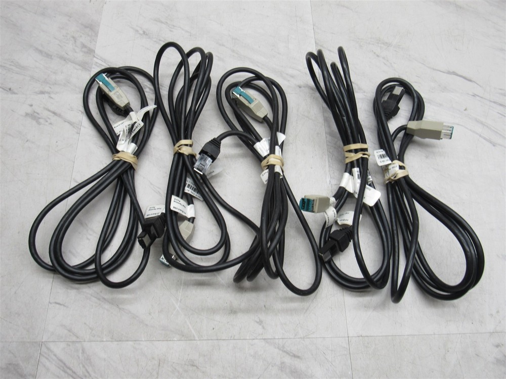 5 LOT – NCR 8 FT 12V Powered USB Cable for NCR Printers 497-0508356