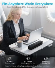 PRT Inkless Portable Printer, Wireless Thermal Printer for Travel Support 8.5…