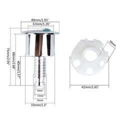 Toilet Button Cover Round Shape Dual Pressing Tanks Push Water Saving Accessory