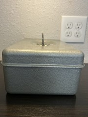 Vintage Standard Federal Savings Silver Metal Cash/Utility Box Free Shipping