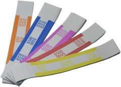 Pack of 250 Currency Band Bundles Self Sealing Currency Straps Bands Money Bill