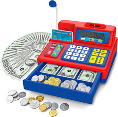 Calculator Cash Register Toy Gift for Kids Age 3, 4, 5, 6, 7, 8+ Year Old, 103 P