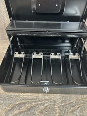 Unbranded Black Metal Lockable Cash Box W /Key