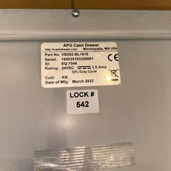 APG Vasario Series 16 in Cash Drawer VB282-BL 1616 Register, Cash Box 2 Keys