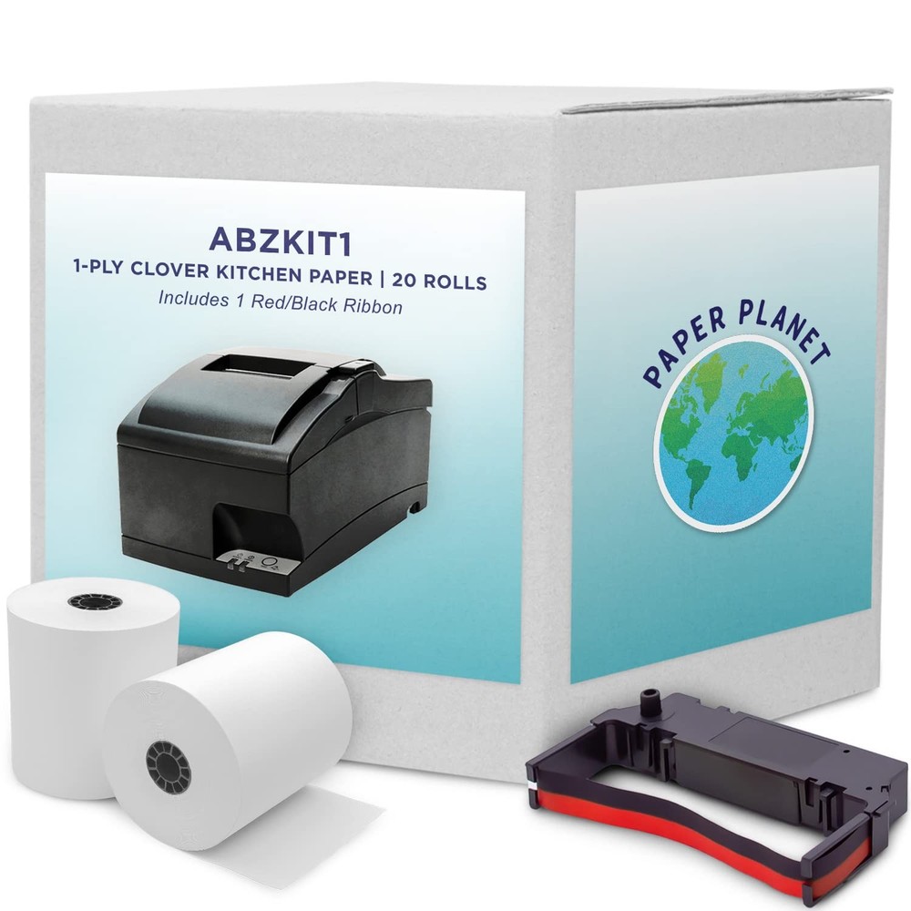 1-Ply White Bond Paper for Clover Kitchen Printer by Paper Planet | 20 Rolls:…