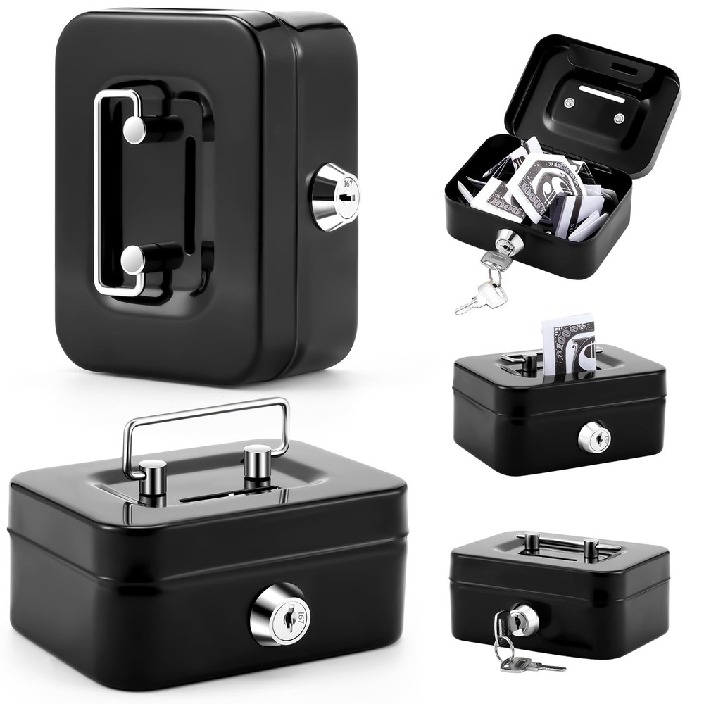 Metal Box for Gambler with 2 Keys Portable Safe Casino Pocket Sized Casino Ca.