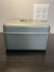 Vintage Standard Federal Savings Silver Metal Cash/Utility Box Free Shipping