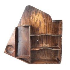 Antique Wooden Bank Teller Countertop Forms Organizer Cash Drawer