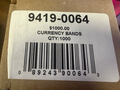 $1,000 Bill Money Straps Currency Bands Cash Wraps 1000 Count Case