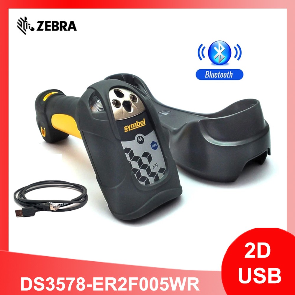Symbol DS3578-ER Wireless Bluetooth 1D/2D Barcode Scanner USB Kit with Cradle