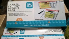 Tamper Evident Deposit Bags New Sealed Pen & Gear 25 Count A Box